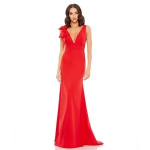 Mac Duggal 49454 SLEEVELESS V NECK BOW DETAIL MERMAID GOWN